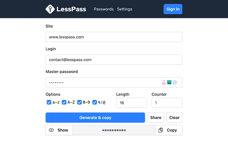 LessPass: Your Free, Open-Source Password Manager