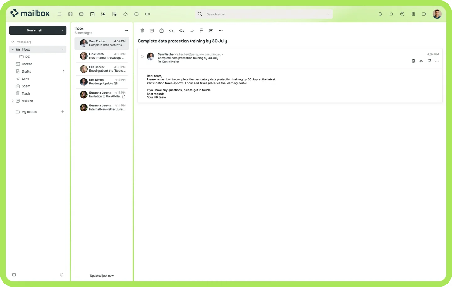 Mailbox: Secure and GDPR-Compliant Email Service